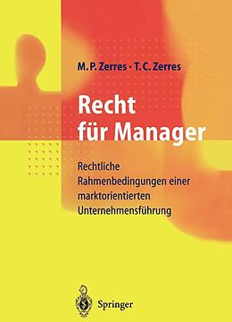 E-Book (pdf) Recht für Manager von Michael P. Zerres, Thomas C. Zerres