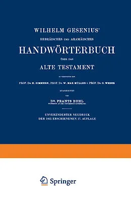 E-Book (pdf) Wilhelm Gesenius Hebräisches und Aramäisches Handwörterbuch über das Alte Testament von Frants Buhl