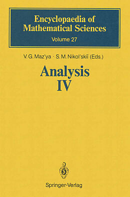 Kartonierter Einband Analysis IV von V. G. Maz'ya