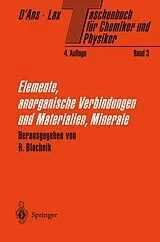 Kartonierter Einband Taschenbuch für Chemiker und Physiker von Jean D'Ans, Ellen Lax