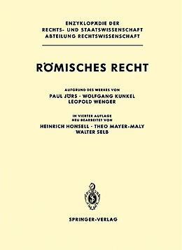 Kartonierter Einband Römisches Recht von Paul Jörs, Wolfgang Kunkel, Leopold Wenger