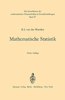 Kartonierter Einband Mathematische Statistik von Bartel L. van der Waerden