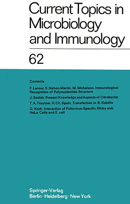 E-Book (pdf) Current Topics in Microbiology and Immunology / Ergebnisse der Mikrobiologie und Immunitätsforschung von W. Arber, H. G. Schweiger, M. Sela