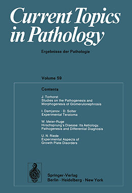 Couverture cartonnée Current Topics in Pathology de W. H. Kirsten, E. Grundmann