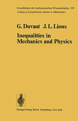 E-Book (pdf) Inequalities in Mechanics and Physics von G. Duvant, J. L. Lions