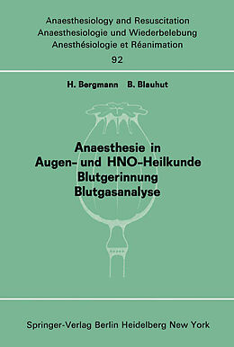 E-Book (pdf) Anaesthesie in Augen- und HNO-Heilkunde Blutgerinnung Blutgasanalyse von 