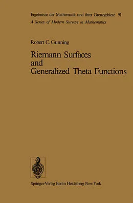 E-Book (pdf) Riemann Surfaces and Generalized Theta Functions von Robert C. Gunning