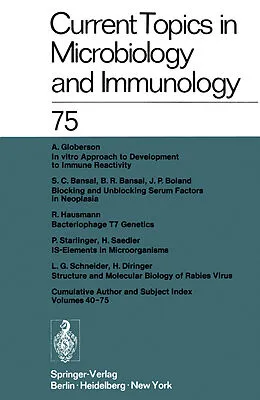 E-Book (pdf) Current Topics in Microbiology and Immunology / Ergebnisse der Microbiologie und Immunitätsforschung von W. Arber, H. G. Schweiger, M. Sela