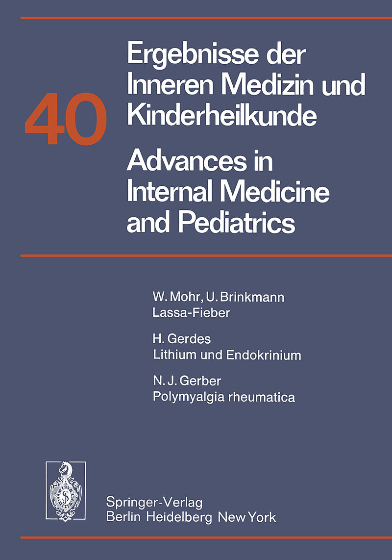 Ergebnisse der Inneren Medizin und Kinderheilkunde / Advances in Internal Medicine and Pediatrics