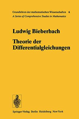 Kartonierter Einband Theorie der Differentialgleichungen von Ludwig Bieberbach