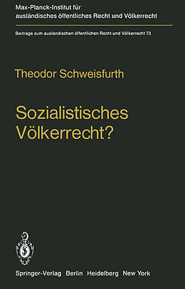 Kartonierter Einband Sozialistisches Völkerrecht? von Theodor Schweisfurth