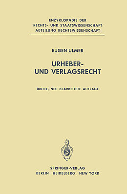 Kartonierter Einband Urheber- und Verlagsrecht von E. Ulmer