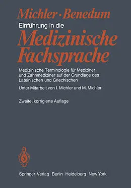 E-Book (pdf) Einführung in die Medizinische Fachsprache von M. Michler, J. Benedum