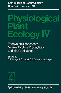 Couverture cartonnée Physiological Plant Ecology IV de O. L. Lange, H. Ziegler, C. B. Osmond