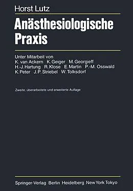 E-Book (pdf) Anästhesiologische Praxis von H. Lutz