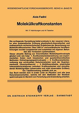 E-Book (pdf) Molekülkraftkonstanten von Alois Fadini