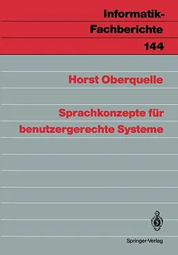 E-Book (pdf) Sprachkonzepte für benutzergerechte Systeme von Horst Oberquelle