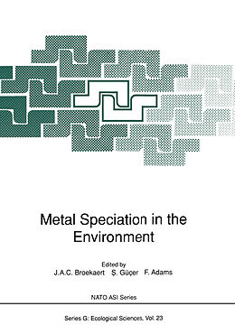 Couverture cartonnée Metal Speciation in the Environment de 