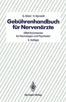 E-Book (pdf) Gebührenhandbuch für Nervenärzte von G. Sitzer, K. Sproedt