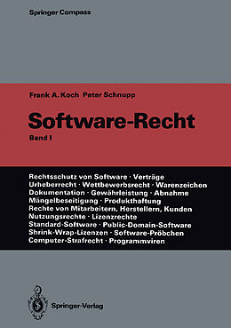 Kartonierter Einband Software-Recht von Frank A. Koch, Peter Schnupp
