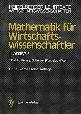 E-Book (pdf) Mathematik für Wirtschaftswissenschaftler von Tomas Gal, Hermann-Josef Kruse, Gabriele Piehler