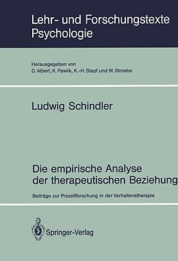 E-Book (pdf) Die empirische Analyse der therapeutischen Beziehung von Ludwig Schindler