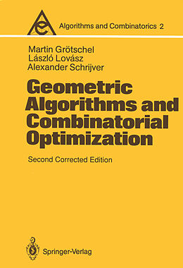 Couverture cartonnée Geometric Algorithms and Combinatorial Optimization de Martin Grötschel, Alexander Schrijver, Laszlo Lovasz