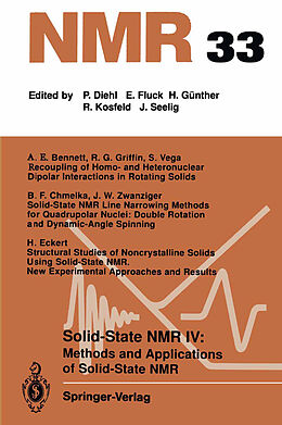 Couverture cartonnée Solid-State NMR IV Methods and Applications of Solid-State NMR de 