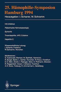 E-Book (pdf) 25. Hämophilie-Symposium Hamburg 1994 von 