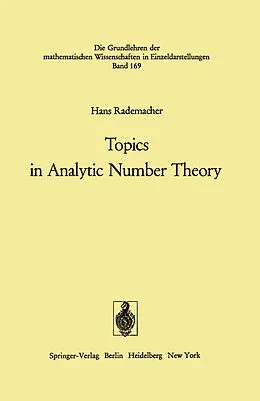 E-Book (pdf) Topics in Analytic Number Theory von Hans Rademacher
