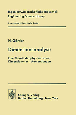 Kartonierter Einband Dimensionsanalyse von H. Görtler