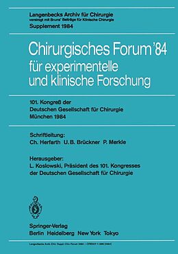 E-Book (pdf) Chirurgisches Forum 84 für experimentelle und klinische Forschung von 
