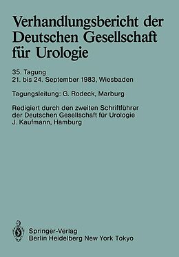 E-Book (pdf) Verhandlungsbericht der Deutschen Gesellschaft für Urologie von 
