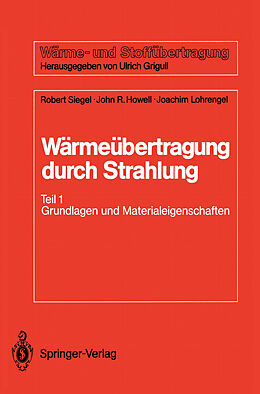 E-Book (pdf) Wärmeübertragung durch Strahlung von Robert Siegel, John R. Howell, Joachim Lohrengel