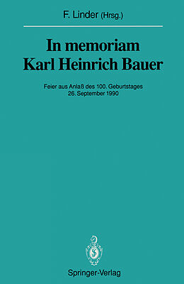 Kartonierter Einband In memoriam Karl Heinrich Bauer von 