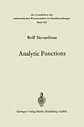 E-Book (pdf) Analytic Functions von Rolf Nevanlinna