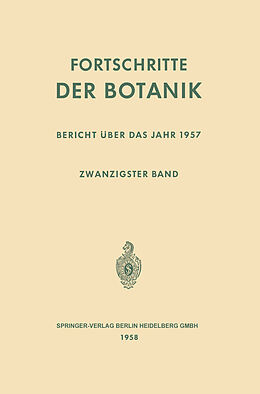 Kartonierter Einband Fortschritte der Botanik von Erwin Bünning, Ernst Gäumann