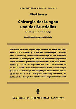 Kartonierter Einband Chirurgie der Lungen und des Brustfelles von Alfred Brunner