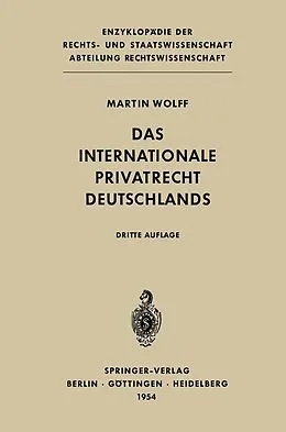 E-Book (pdf) Das Internationale Privatrecht Deutschlands von Martin Wolff