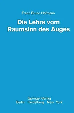 E-Book (pdf) Die Lehre vom Raumsinn des Auges von Franz B. Hofmann