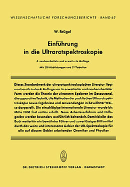 Kartonierter Einband Einführung in die Ultrarotspektroskopie von W. Brügel