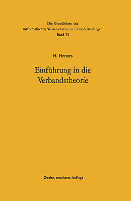 Kartonierter Einband Einführung in die Verbandstheorie von Hans Hermes