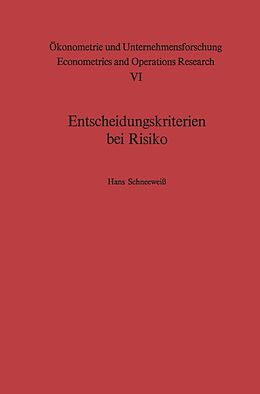 E-Book (pdf) Entscheidungskriterien bei Risiko von H. Schneeweiß
