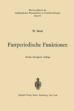Kartonierter Einband Fastperiodische Funktionen von Wilhelm Maak