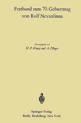 E-Book (pdf) Festband zum 70. Geburtstag von Rolf Nevanlinna von 