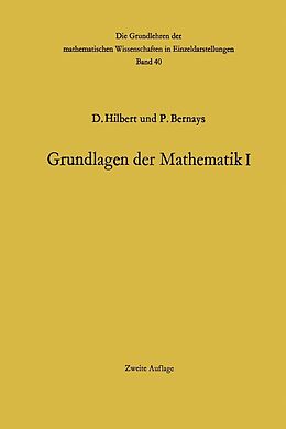 E-Book (pdf) Grundlagen der Mathematik I von David Hilbert, Paul Bernays