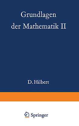 Kartonierter Einband Grundlagen der Mathematik II von David Hilbert, Paul Bernays