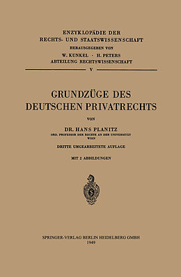 E-Book (pdf) Grundzüge des Deutschen Privatrechts von Hans Planitz