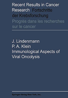 Kartonierter Einband Immunological Aspects of Viral Oncolysis von Paul A. Klein, Jean Lindenmann