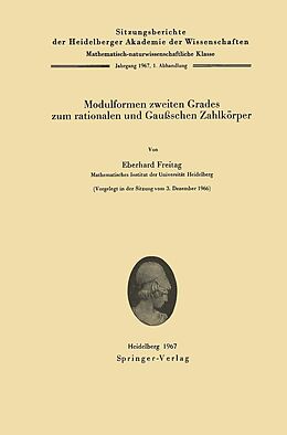 E-Book (pdf) Modulformen zweiten Grades zum rationalen und Gaußschen Zahlkörper von Eberhard Freitag